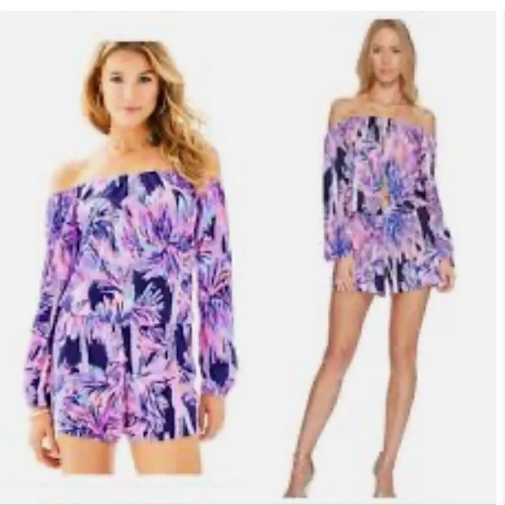 Lilly Pulitzer Lana Off The Shoulder Romper XS